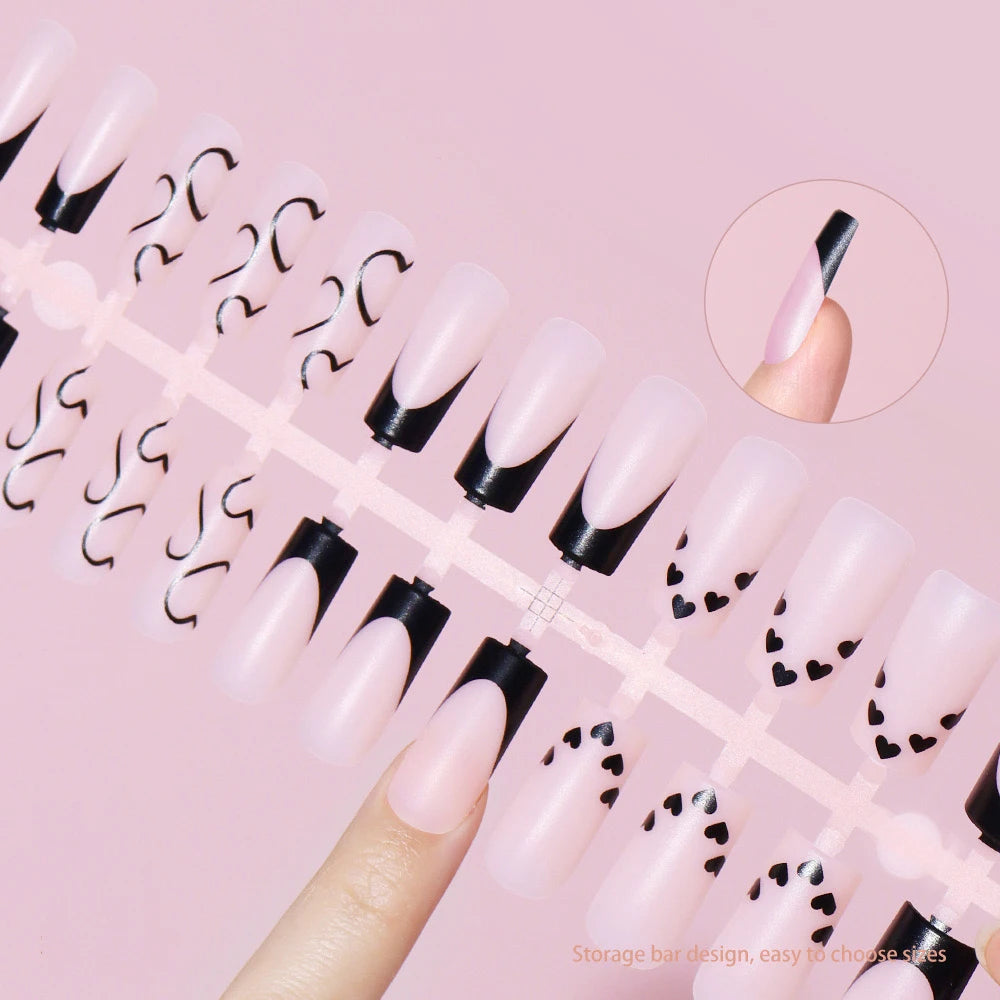 120pcs Mixed 4 Style Medium Square French Press on Nail