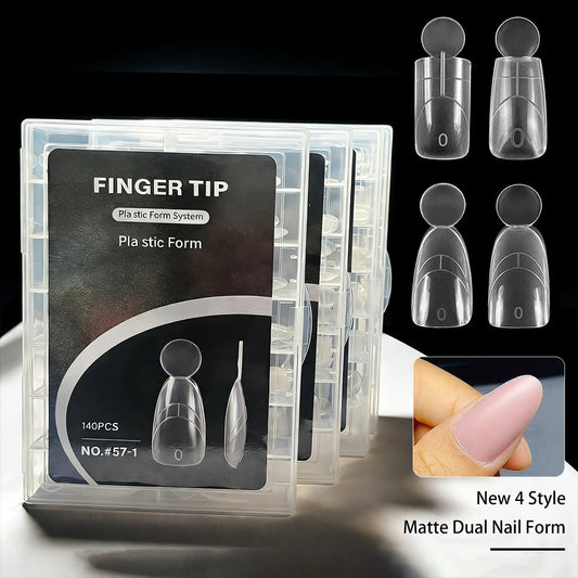 Matte Surface Nail Dual Forms 140Pcs Full Cover Nail Mold for Quick Nails Extension 14 Sizes Reusable Form Salon Nail Art Tools