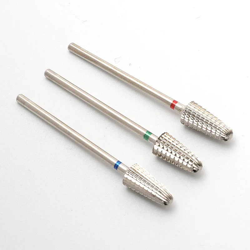 Close-up of carbide e-file nail bit for manicure prep and product removal