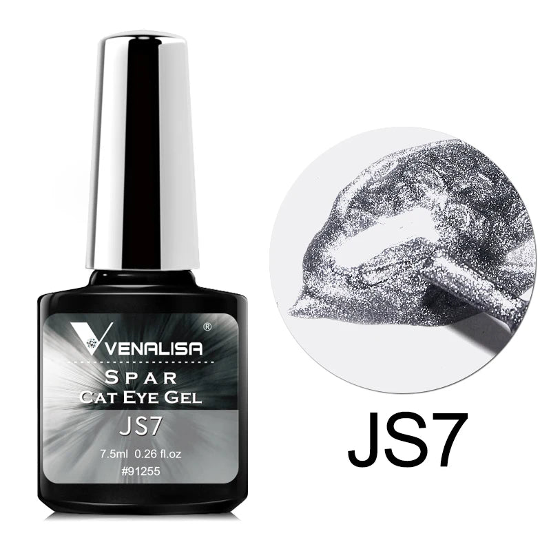 Transparent cat eye gel nail polish with jelly finish and magnetic shimmer for UV LED soak off manicure