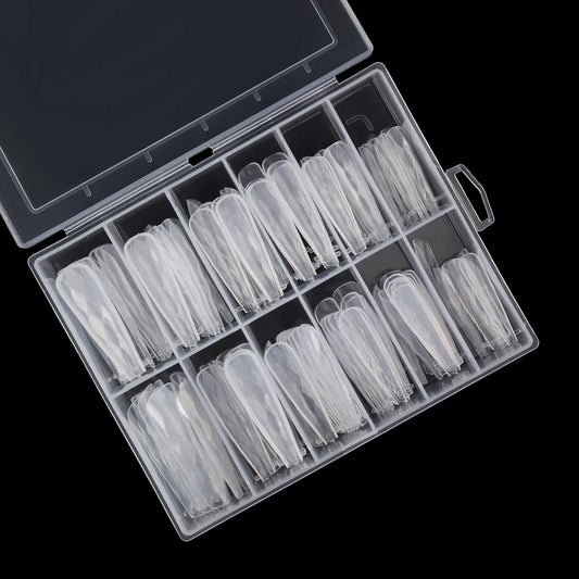 3D crystal glaze press on nails in stiletto full cover shape, 120-piece glossy false nail tips for DIY nail extensions