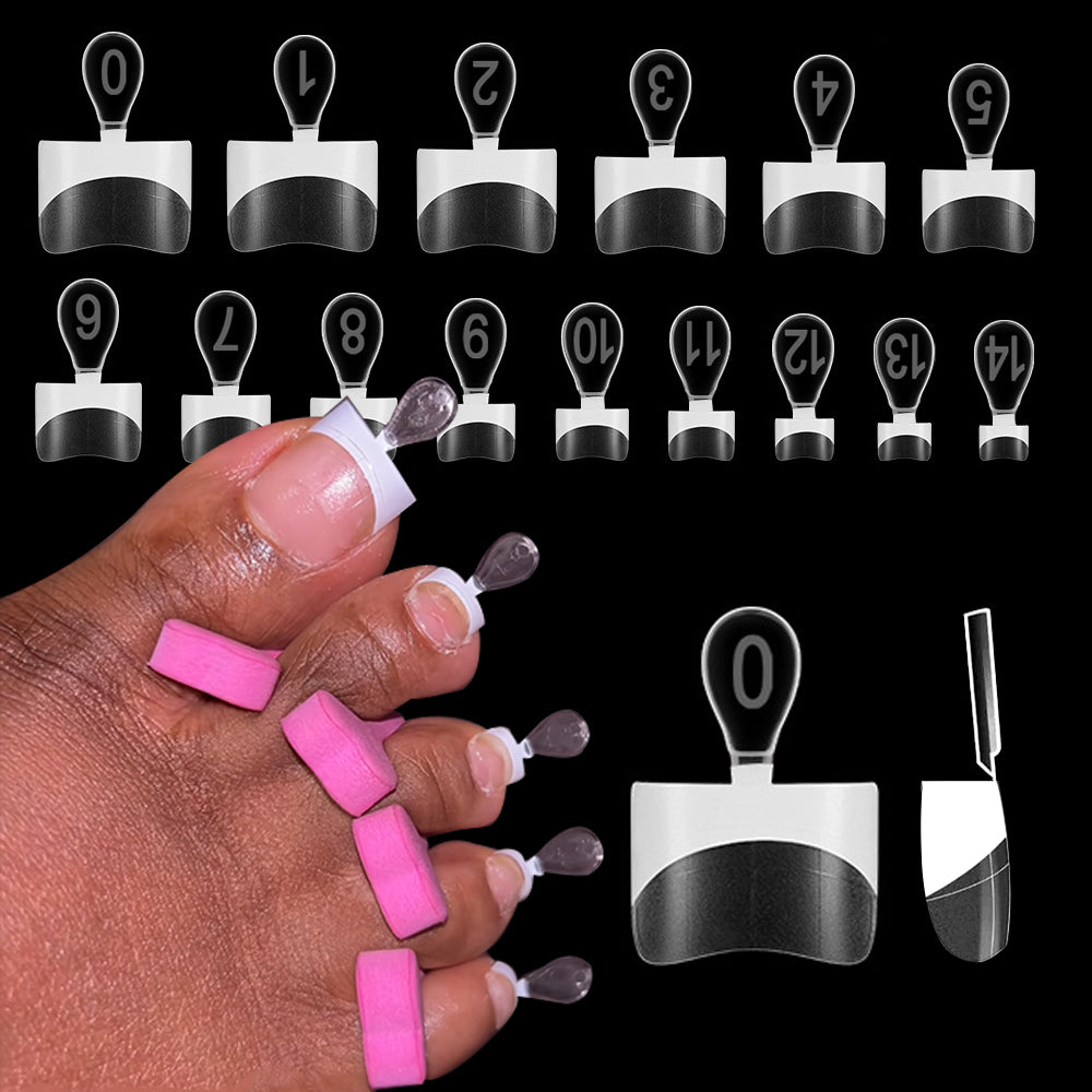 White French Tip Half Cover Toe Nail Tips, Clear Soft Gel with Auxiliary Line for Fake False Toenail Extension, Sharp Square 150pcs