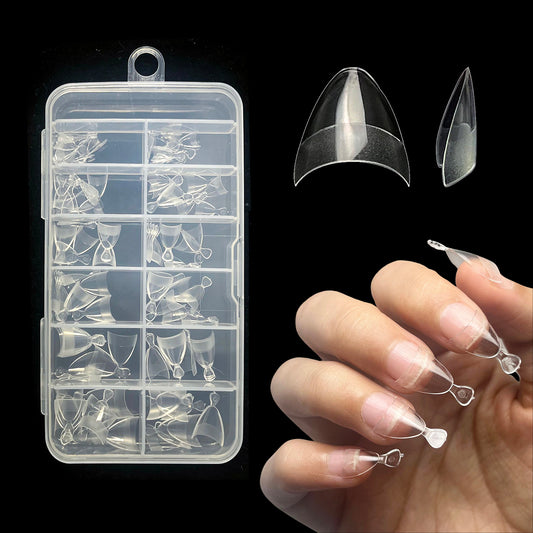 240pcs-Half Cover Short Almond Nail Tips