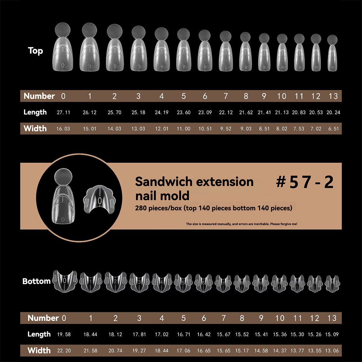 matte sandwich dual nail form 55-1/55-2/56-1/56-2/57-1/57-2/58-1/58-2