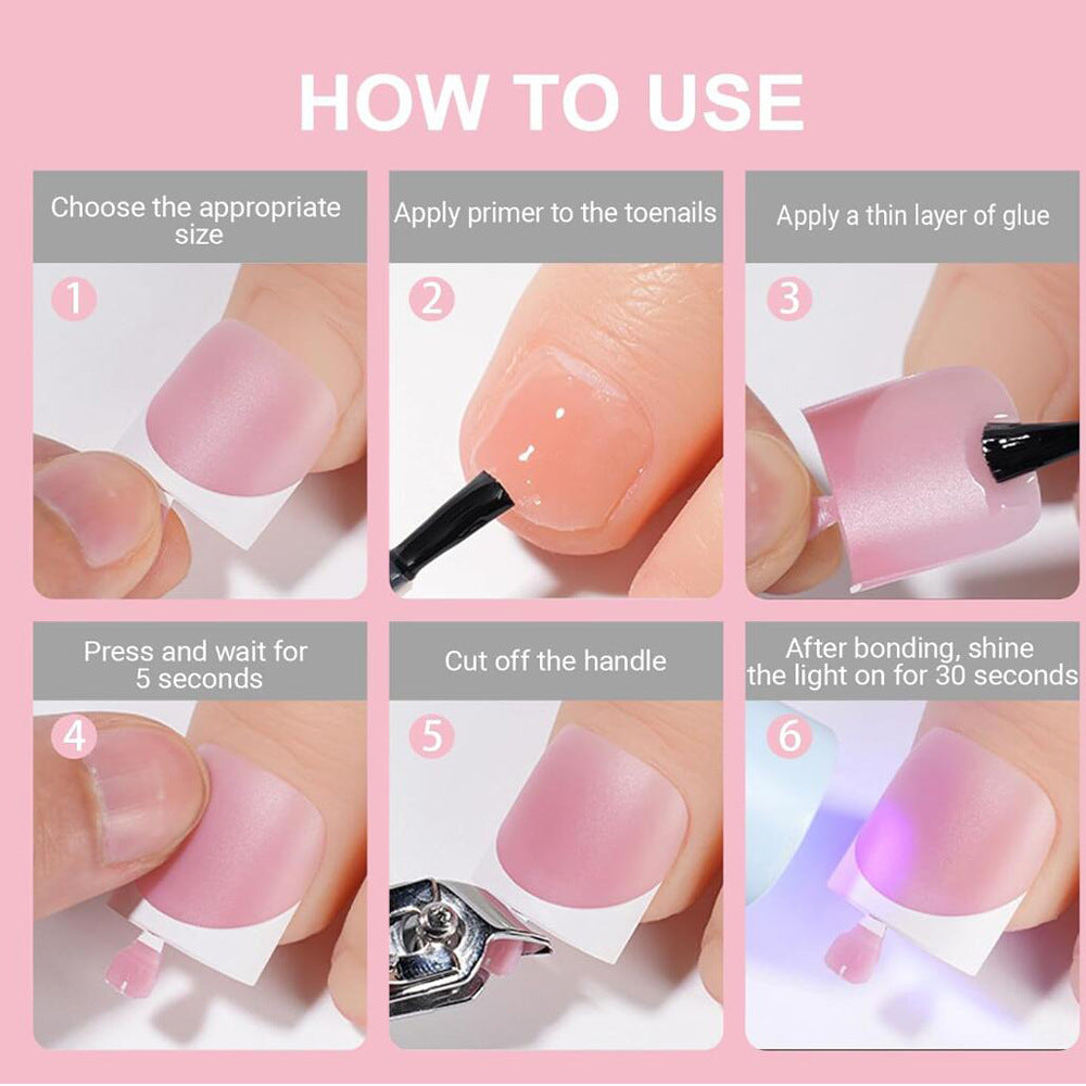 150pcs French Tip Toe Nail Tips Press on