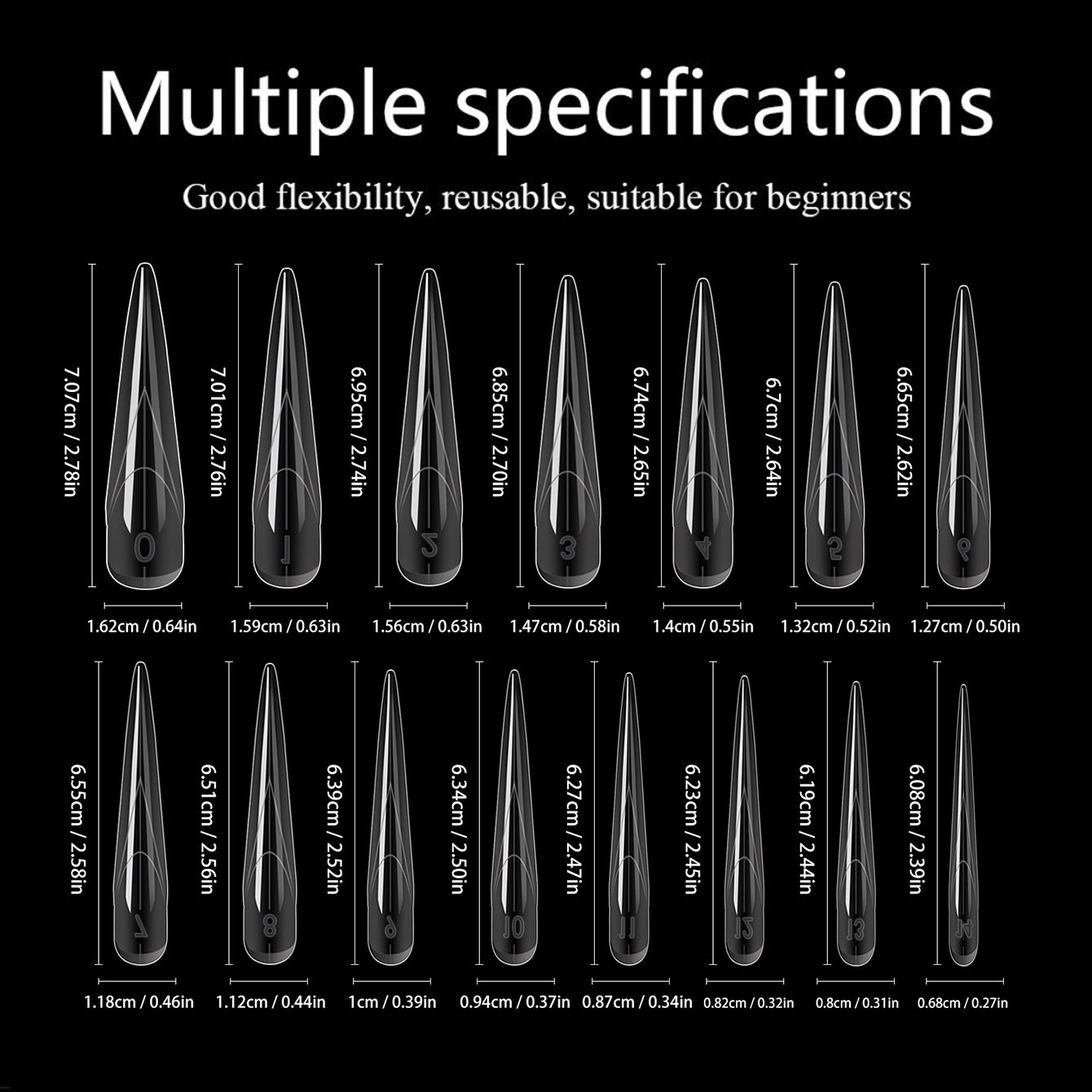 150Pcs Extra-Long Butterfly Wing Nail Dual Forms