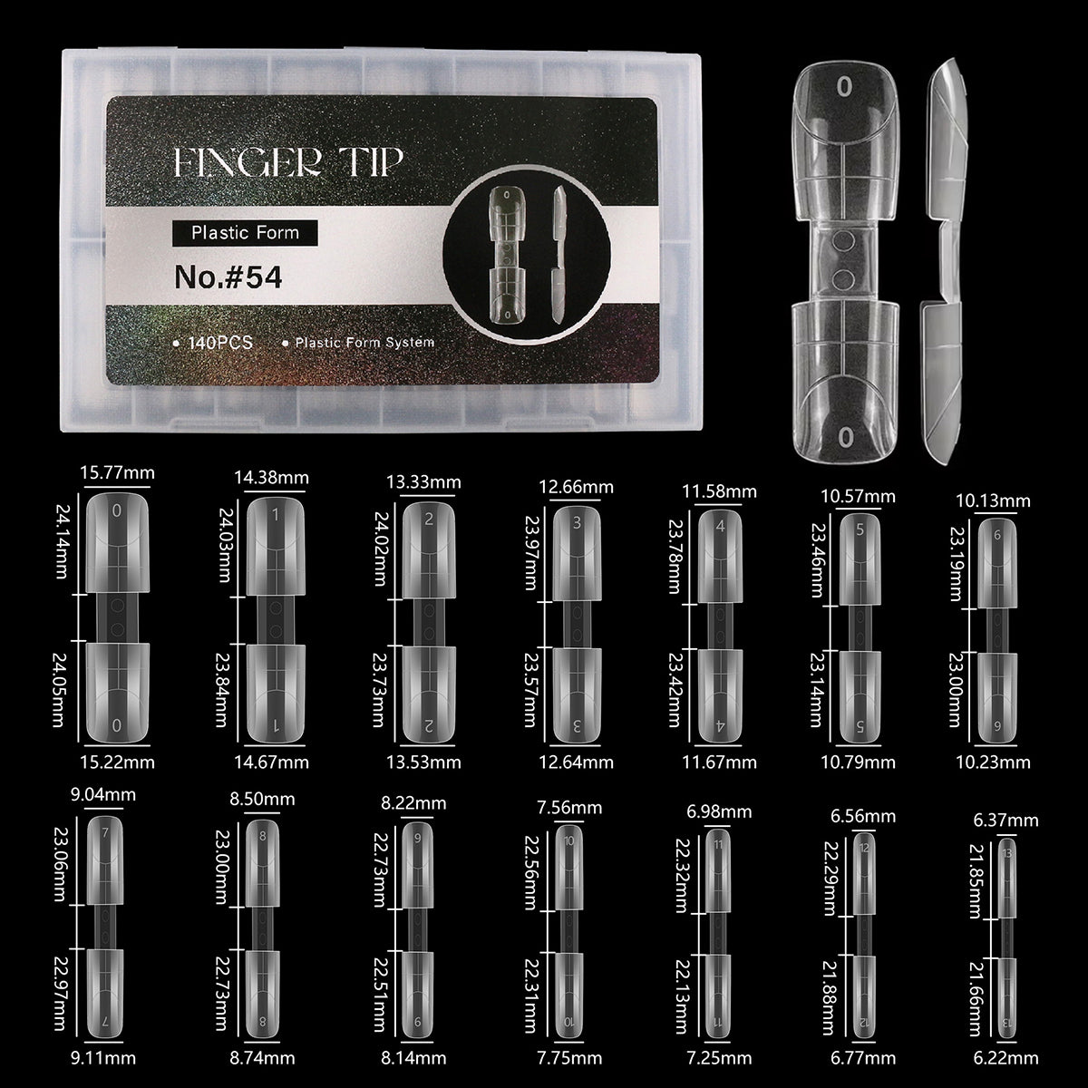 Double Ended Nail Dual Forms 140pcs Matte Reusable Square Coffin Extension Molds Gel Builder Tips Professional Salon Nail Art