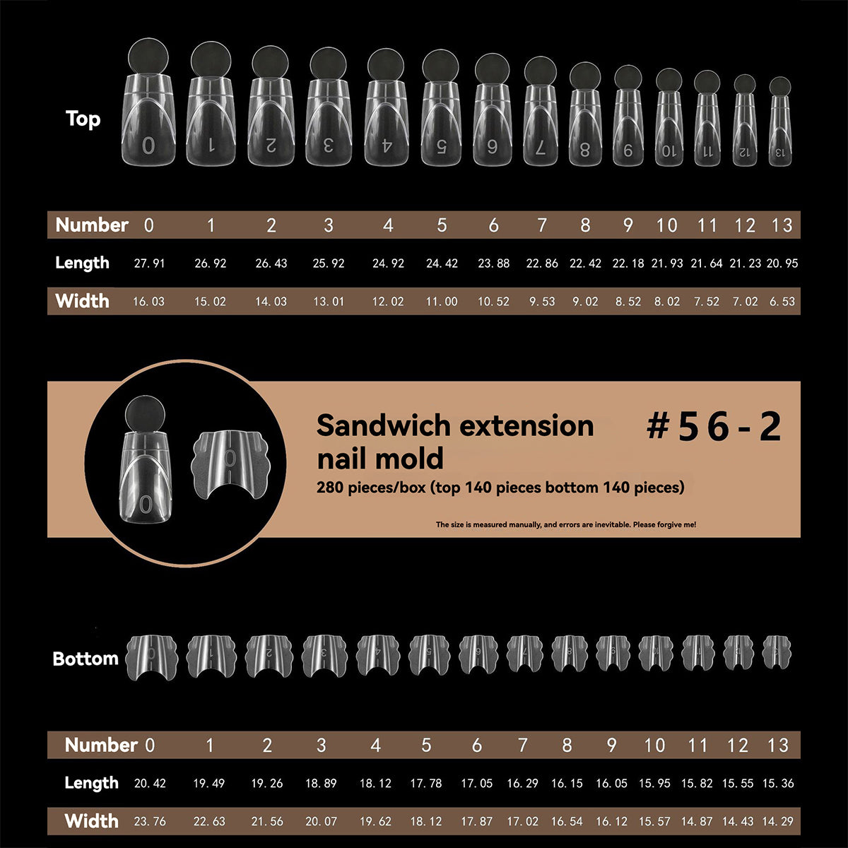 matte sandwich dual nail form 55-1/55-2/56-1/56-2/57-1/57-2/58-1/58-2