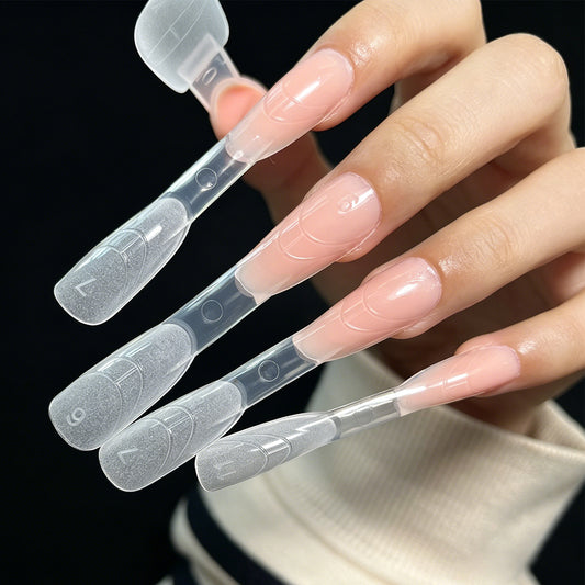 2in1 Matte Surface Nail Dual Forms 140Pcs Oval Almond Dual-headed Nail Mold for Quick Nails Extension Plastic Form Salon Nail Art Tools
