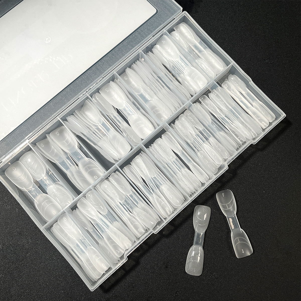 2in1 Matte Surface Nail Dual Forms 140Pcs Oval Almond Dual-headed Nail Mold for Quick Nails Extension Plastic Form Salon Nail Art Tools