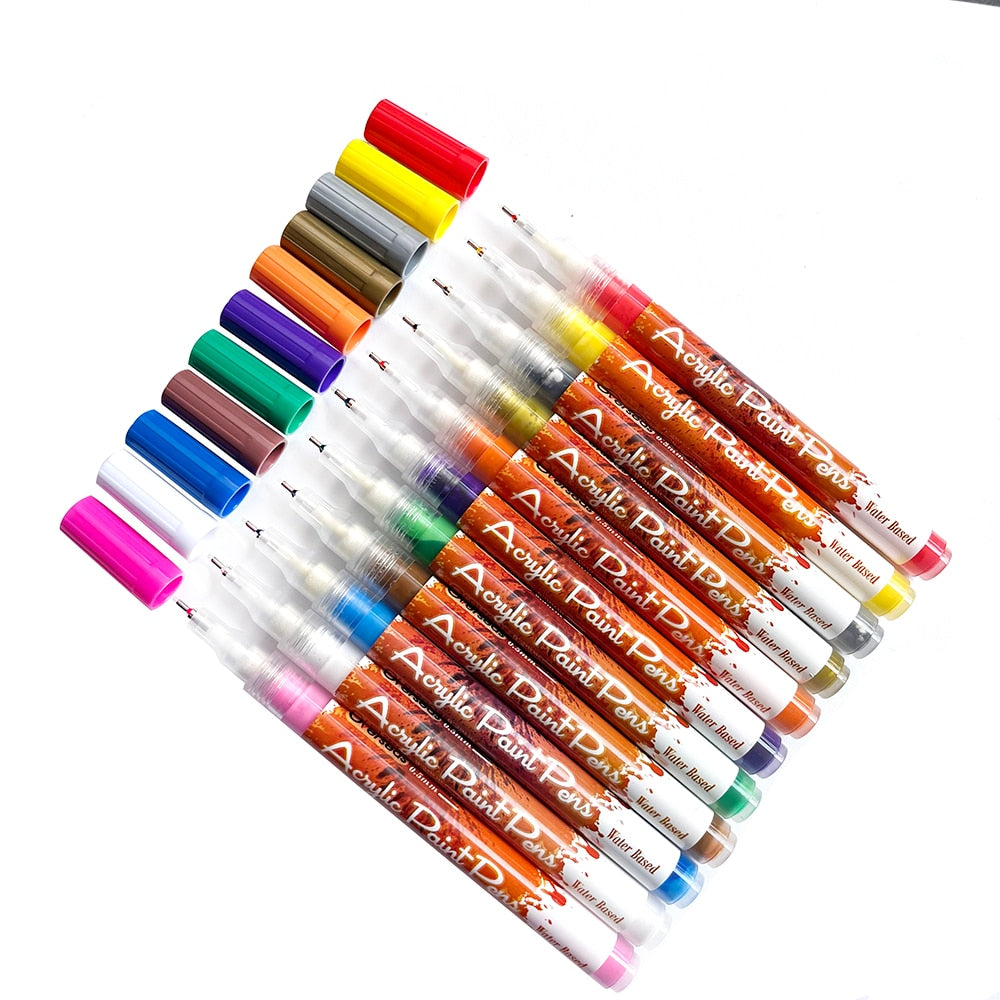 0.5mm 12 Colors nail graffiti pen