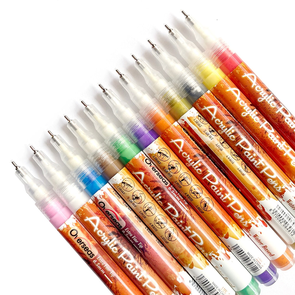 0.5mm 12 Colors nail graffiti pen